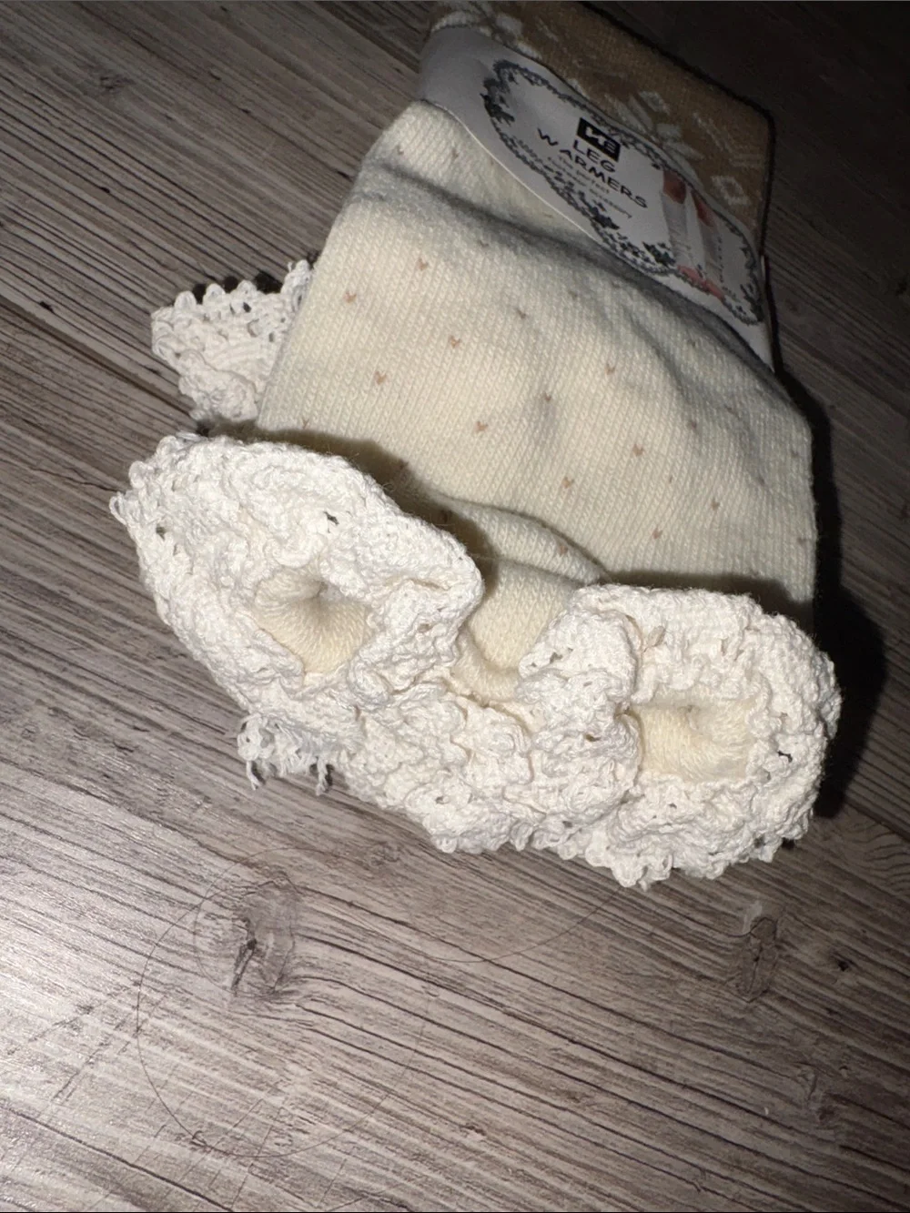 NWT Leg Warmers - Knit with Lace Trim